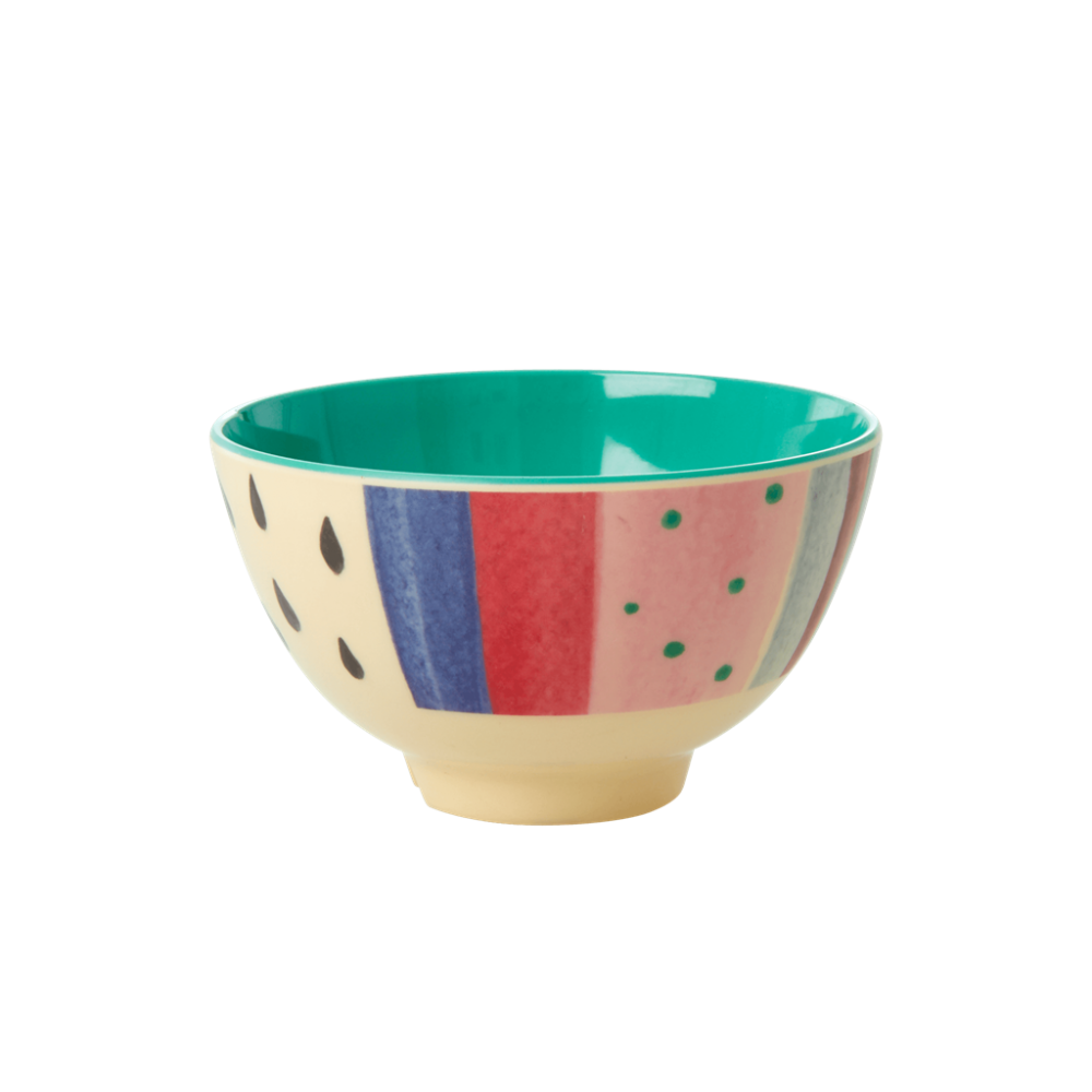 Louise's Stripe Print Small Melamine Bowl Rice DK